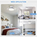 24 in. White Modern Bladeless Ceiling Fan with LED Light and Remote Control, Low Profile Flush Mount Ceiling Fan for Kitchen Bedroom Dining Room -6-ErisView