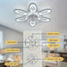 24.5 in. Modern Flower-Shaped LED Ceiling Fan with Light and Remote, Indoor White Flush Mount Ceiling Fan Ceiling Fan Fandelier-ErisView