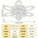 24.5 in. Modern Flower-Shaped LED Ceiling Fan with Light and Remote, Indoor White Flush Mount Ceiling Fan Ceiling Fan Fandelier-ErisView