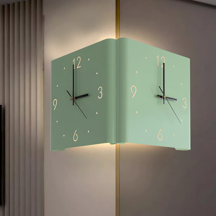 Mute USB Motion Sensor LED Foldable Double Sided Corner Wall Clock