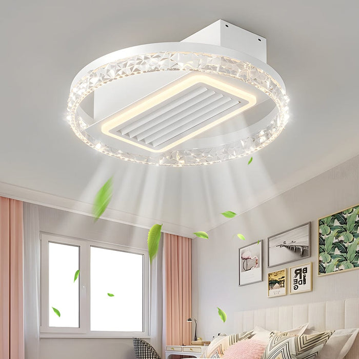 19.7 In. Nordic 6 Speeds Bladeless Ceiling Fan with LED Light. Remote Control