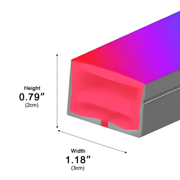 Outdoor Recessed LED Linear Light, Waterproof RGB Flexible, Landscape/Pathway Mood Lighting, Customizable Accent 39.37''