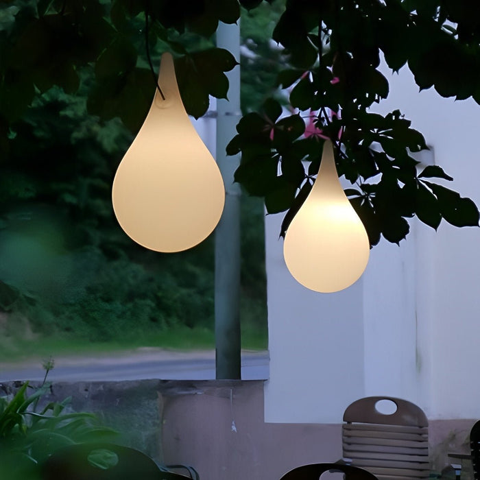 Water Drop Outdoor Hanging Light, IP65 Waterproof LED Pendant for Patio/Garden/Courtyard