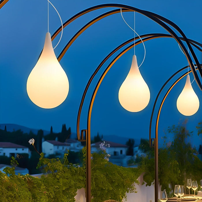Water Drop Outdoor Hanging Light, IP65 Waterproof LED Pendant for Patio/Garden/Courtyard