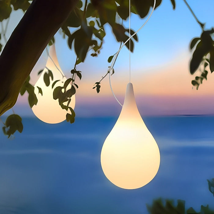 Water Drop Outdoor Hanging Light, IP65 Waterproof LED Pendant for Patio/Garden/Courtyard