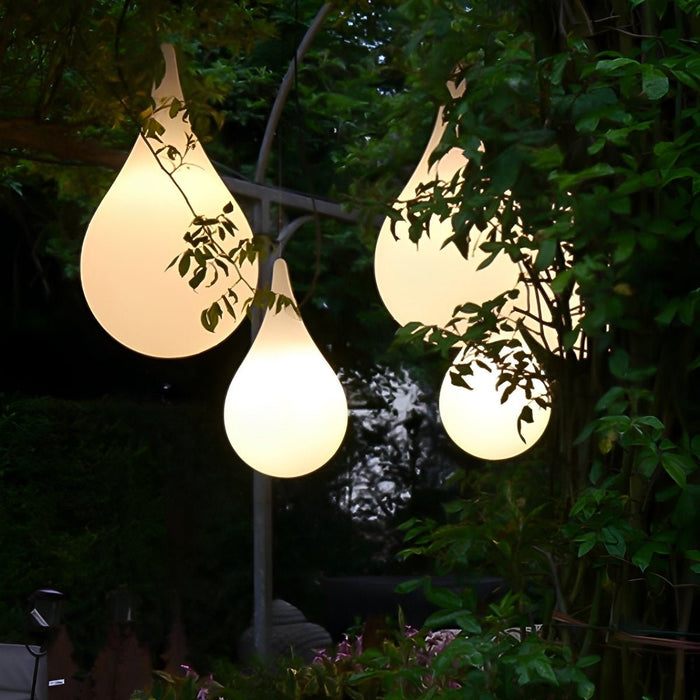 Water Drop Outdoor Hanging Light, IP65 Waterproof LED Pendant for Patio/Garden/Courtyard