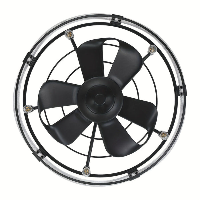 25 in. Semi-Flush Mount Ceiling Fan Fandelier with Lights and Remote Control, Modern Ceiling Fan with Glass Caged Reversible Blades-ErisView
