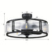 25 in. Semi-Flush Mount Ceiling Fan Fandelier with Lights and Remote Control, Modern Ceiling Fan with Glass Caged Reversible Blades-ErisView