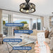 26 in. Caged Farmhouse Industrial Ceiling Fan with Lights, Matte Black Indoor Outdoor Flush Mount Ceiling Fan with Remote-17-ErisView