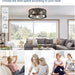 26 in. Caged Farmhouse Industrial Ceiling Fan with Lights, Matte Black Indoor Outdoor Flush Mount Ceiling Fan with Remote-20-ErisView