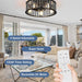 26 in. Caged Farmhouse Industrial Ceiling Fan with Lights, Matte Black Indoor Outdoor Flush Mount Ceiling Fan with Remote-26-ErisView