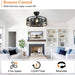 26 in. Caged Farmhouse Industrial Ceiling Fan with Lights, Matte Black Indoor Outdoor Flush Mount Ceiling Fan with Remote-32-ErisView