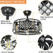 26 in. Caged Farmhouse Industrial Ceiling Fan with Lights, Matte Black Indoor Outdoor Flush Mount Ceiling Fan with Remote-40-ErisView
