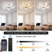 26 in. Geometric Remote Control Ceiling Fan and Light, White Low Profile Flush Mount Ceiling Fan for Kitchen Bedroom Living Room-5-ErisView