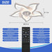 26 in. Geometric Remote Control Ceiling Fan and Light, White Low Profile Flush Mount Ceiling Fan for Kitchen Bedroom Living Room-8-ErisView