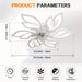 26 in. Modern Flower-Shaped Ceiling Fan with LED Light Remote Control, Low Profile Flush Mount Ceiling Fan, Smart Dimmable Bladeless Ceiling Fan-ErisView