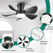 26 in. Outdoor Low Profile Flush Mount for Patio, Remote Control Ceiling Fan and Light APP Control, Indoor Ceiling Fan for Kitchen Bedroom-5-ErisView