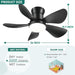 26 in. Outdoor Low Profile Flush Mount for Patio, Remote Control Ceiling Fan and Light APP Control, Indoor Ceiling Fan for Kitchen Bedroom-7-ErisView