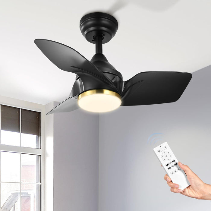 26 in. Outdoor Low Profile Flush Mount for Patio, Remote Control Ceiling Fan and Light APP Control, Indoor Ceiling Fan for Kitchen Bedroom-8-ErisView