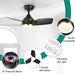 26 in. Outdoor Low Profile Flush Mount for Patio, Remote Control Ceiling Fan and Light APP Control, Indoor Ceiling Fan for Kitchen Bedroom-9-ErisView