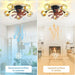 26 in. Small Country Style Rustic Ceiling Fans with Lights for Kitchen Bedroom, Boho Ceiling Fan with Lights, Reversible Oscillating Ceiling Fan-2-ErisView