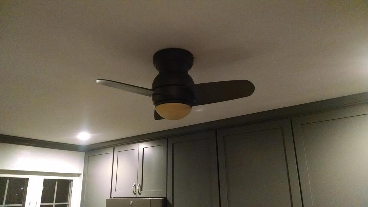 26 in. Small Recessed Ceiling Fan, LED White Ceiling Fan, Short Blade Ceiling Fan-3-ErisView