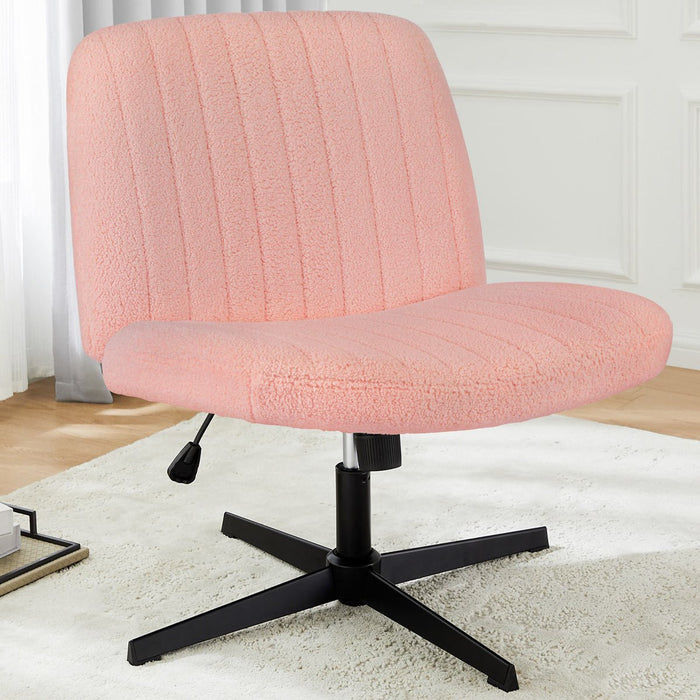 Ergonomic Cross-Legged Office Chair, Armless Swivel Desk Seating, Adjustable Height/Rocking, 300lb Capacity