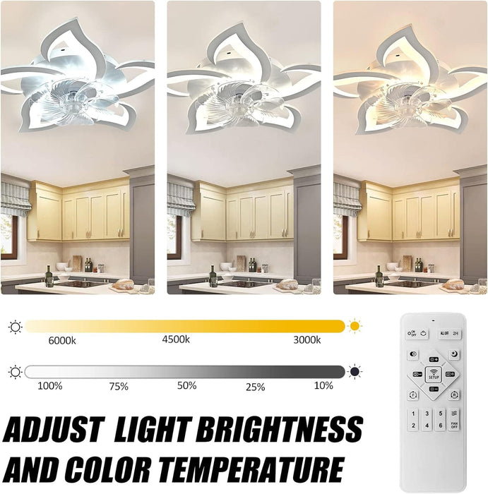 27 in. Ceiling Fan with Dimmable LED Light, White Reversible Ceiling Fan -4-ErisView