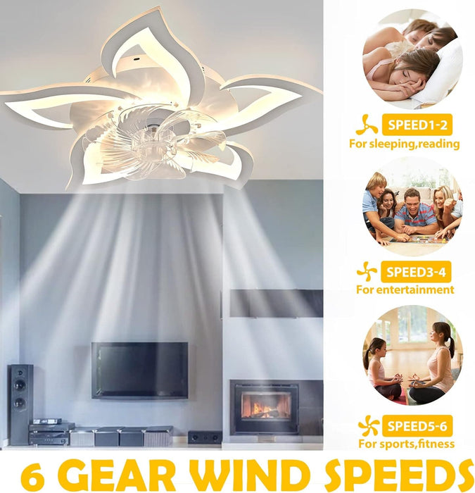 27 in. Ceiling Fan with Dimmable LED Light, White Reversible Ceiling Fan -5-ErisView