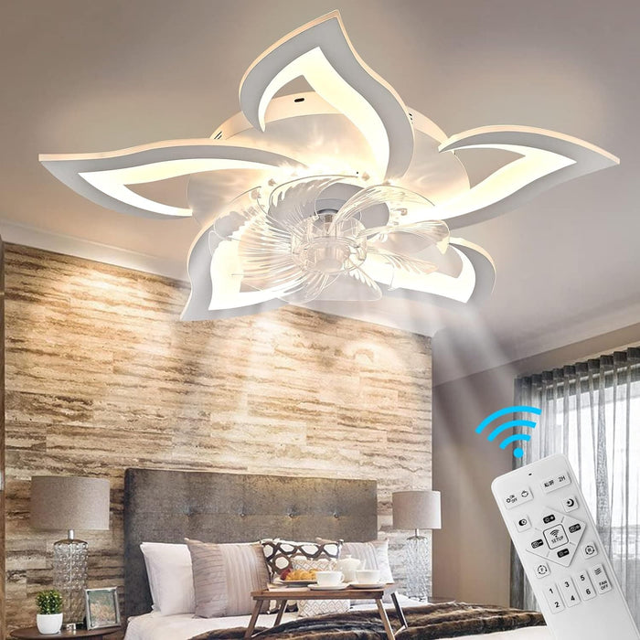 27 in. Ceiling Fan with Dimmable LED Light, White Reversible Ceiling Fan -7-ErisView