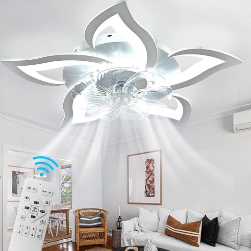 27 in. Ceiling Fan with Dimmable LED Light, White Reversible Ceiling Fan -1-ErisView