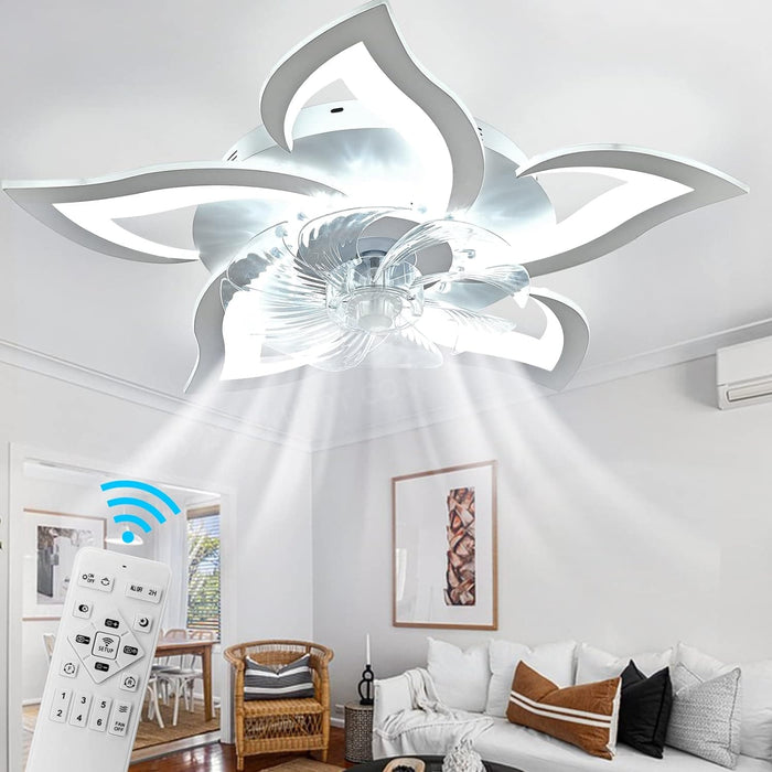 27 in. Ceiling Fan with Dimmable LED Light, White Reversible Ceiling Fan -1-ErisView