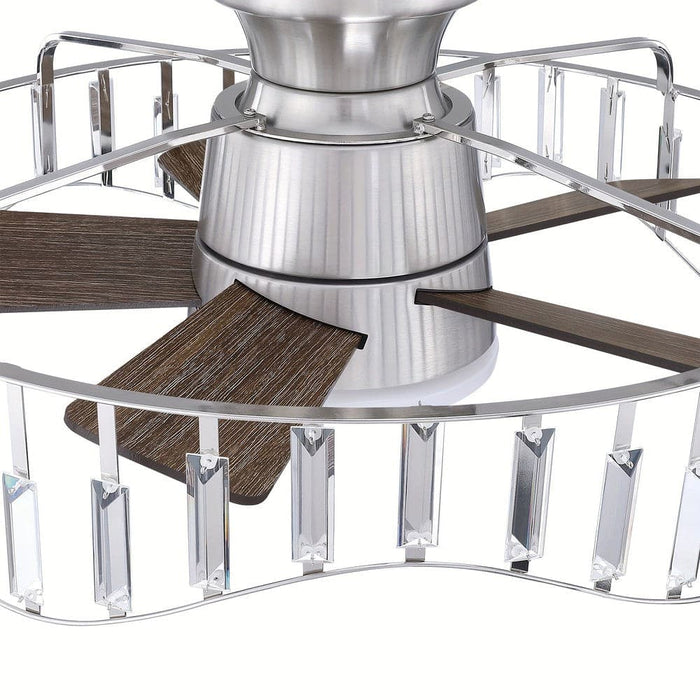 27 in. Low Profile LED Flush Mount Ceiling Fan with Remote, Round Indoor Sliver Ceiling Fan-ErisView