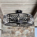 27 in. Modern Enclosed Caged Ceiling Fan with Reversible Blades, Farmhouse Crystal Ceiling Fan with LED Light and Remote Control for Dining Rooom Bedroom-ErisView