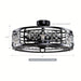 27 in. Modern Enclosed Caged Ceiling Fan with Reversible Blades, Farmhouse Crystal Ceiling Fan with LED Light and Remote Control for Dining Rooom Bedroom-ErisView