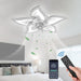 27 in. White Modern Ceiling Fan, Dimmable Remote Ceiling Fan with Light Remote APP Control, Small Flush Mount Ceiling Fans with LED Light-1-ErisView