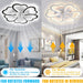 27 in. White Smart Ceiling Fan with Light and Remote, Modern Low Profile Flush Mount Enclosed Ceiling Fan for Bedroom Living Room Kitchen Kids Room-4-ErisView