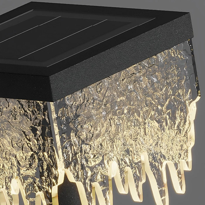 Solar Square Waterfall Landscape Light, Dusk to Dawn LED, IP65 Waterproof for Lawn/Pathway/Patio