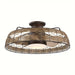 27.4 in. 5-Blade Flush Mount Ceiling Fan with LED Light Remote Rattan Shade-ErisView