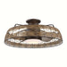 27.4 in. 5-Blade Flush Mount Ceiling Fan with LED Light Remote Rattan Shade-ErisView
