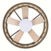 27.4 in. 5-Blade Flush Mount Ceiling Fan with LED Light Remote Rattan Shade-ErisView