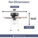 28 in. Bronze Traditional Flush Mount LED Ceiling Fan with Light, Indoor Ceiling Fan with Pull Chain, Reversible Motor-4-ErisView