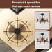 28 in. Caged Ceiling Fan with Light, Retro Ceiling Fan Light Fixture-5-ErisView