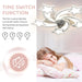 28 in. Kids Bedroom Ceiling Fans with Lights, Flush Mount Remote Control Fan, White Modern Ceiling Fan for Bedroom Ceiling Fans Living Dining Room-5-ErisView