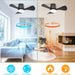 28 in. Small Low Profile Flush Mount Ceiling Fan with Remote, Black Ceiling Fan with Light, Reversible Quiet Ceiling Fans for Bedroom Kitchen Living Room-6-ErisView