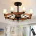 29 in. Farmhouse Ceiling Fan with Lights and Remote, Crystal Chandelier Ceiling Fan, Cabin Ceiling Fans for Living Room Bedroom Hallway Dining Room-1-ErisView