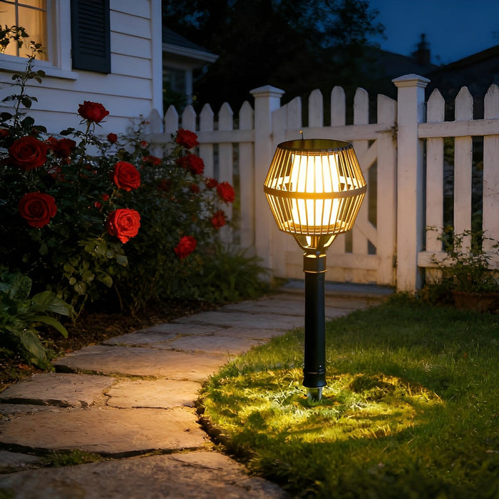 Waterproof Solar Outdoor LED Lawn Landscape Lighting - Garden Pathway Post Light, Patio Lantern