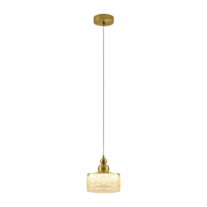 Round Acrylic Ice Texture Shade 3 Step Dimming Modern Hanging Lights Fixture