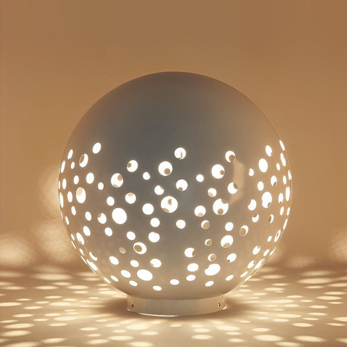 Waterproof Round Metal Hollow White Modern Outdoor Lanterns Lawn Lamp