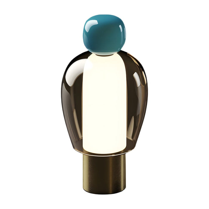 Clear Glass Rechargeable Battery Operated Easy Peasy Table Lamp LED Stepless Dimming Desk Light